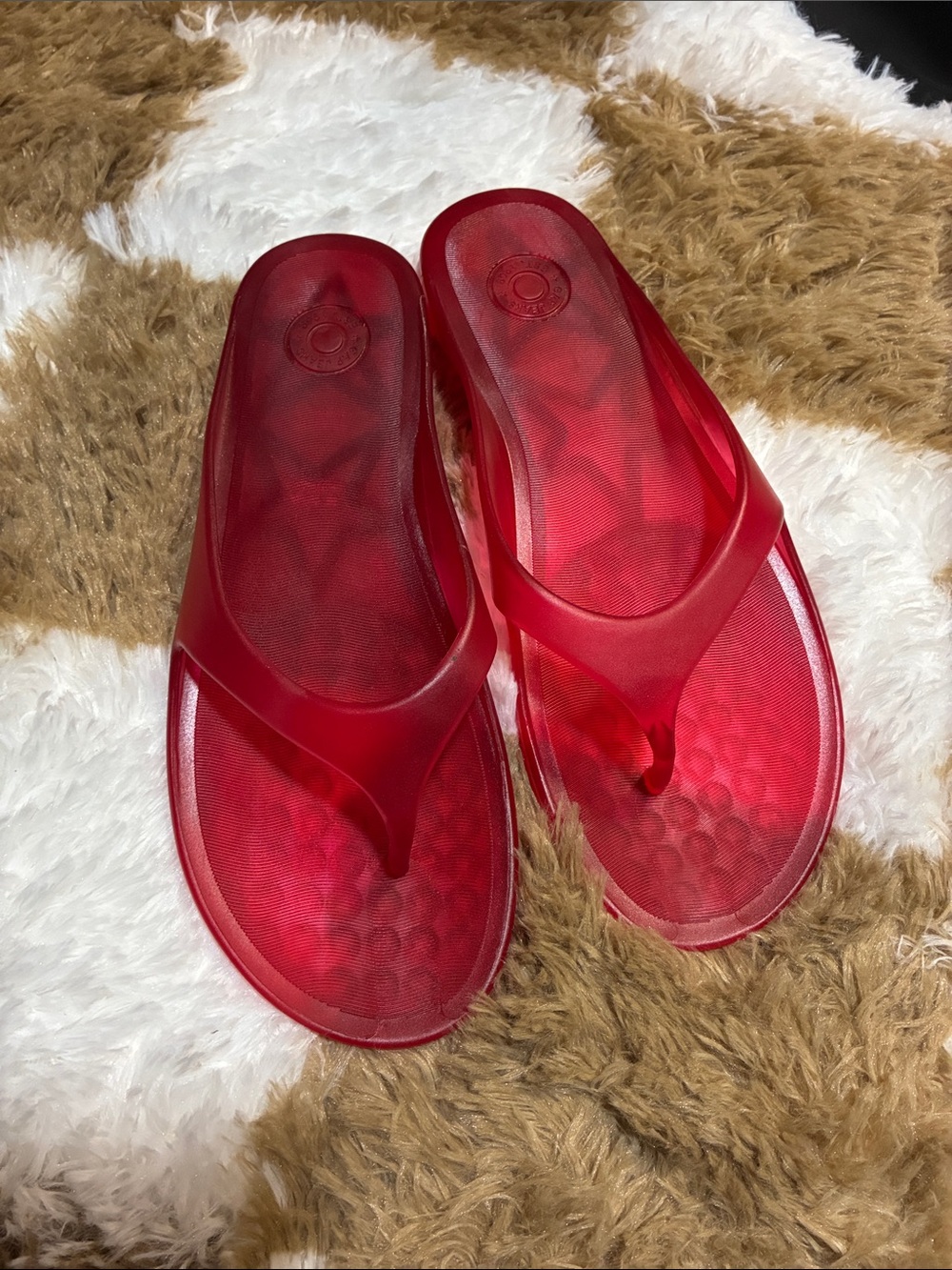 GAP Red Translucent Jelly Flip-Flop Sandals